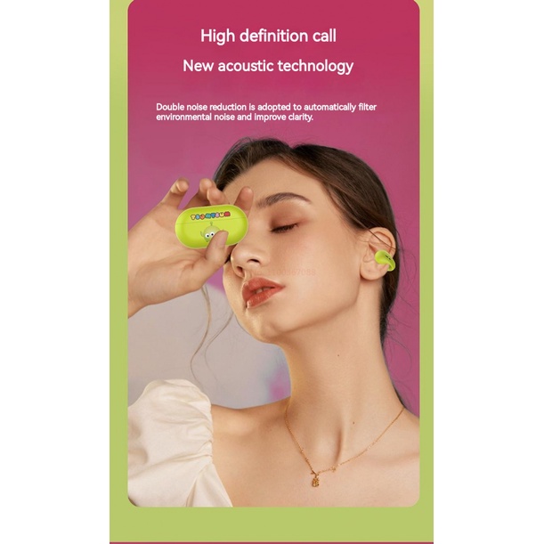 Tai Nghe Bluetooth Không Dây Mini Siêu Bền Giảm Tiếng Ồn Hình Disney Earclip