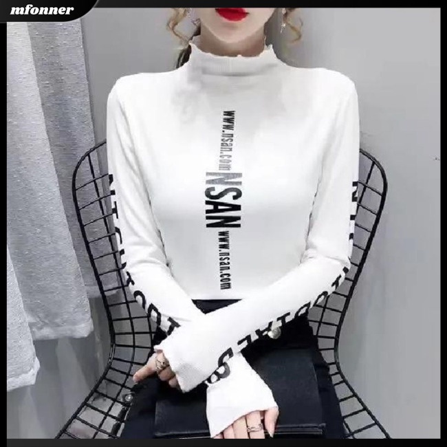 Áo Kiểu Tay Dài Cổ Lọ Ôm Dáng Co Giãn Thời Trang Cho Nữ