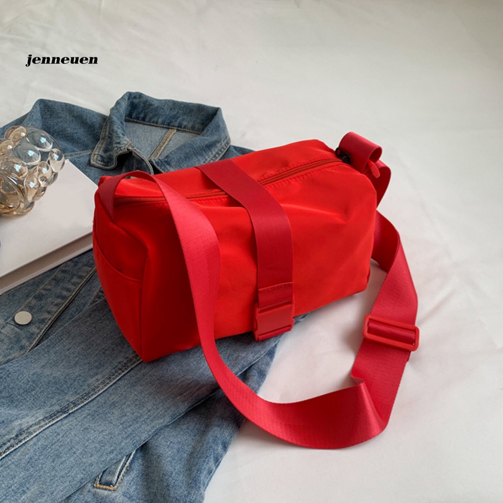 Túi Đeo Chéo Vải Oxford Màu Trơn Có Khóa Kéo Sức Chứa Lớn Có Thể Điều Chỉnh Dành Cho Nữ