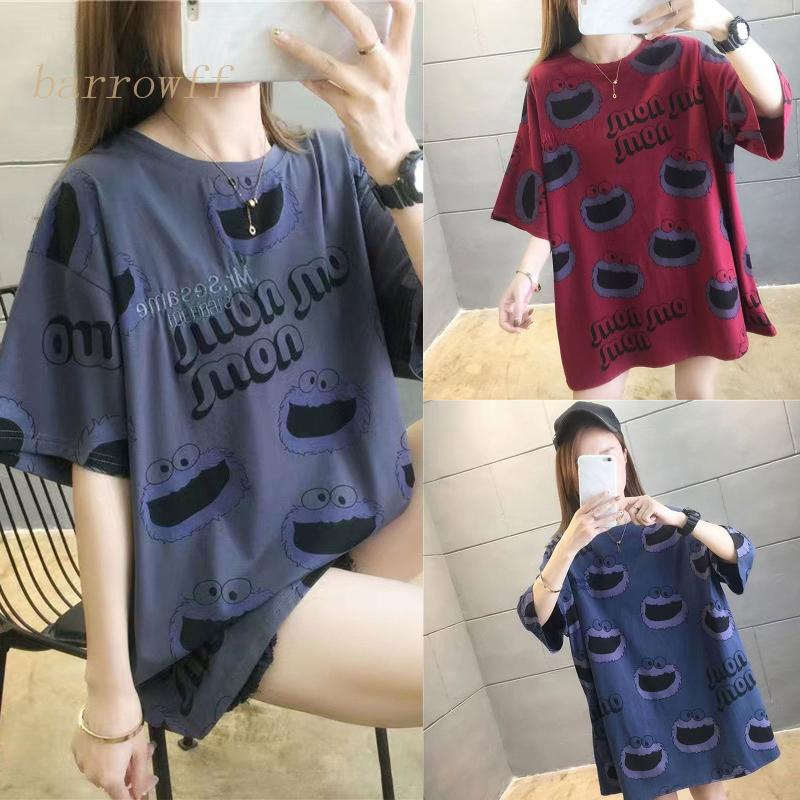 Áo Thun Nữ Tay Ngắn Dáng Rộng In Hình Động Vật Dễ Thương