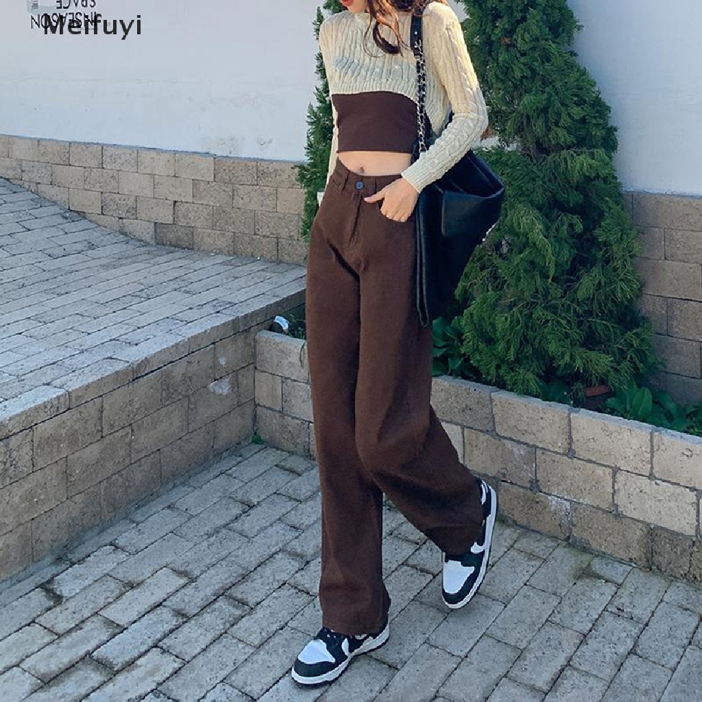 Quần Jeans Baggy Lưng Cao Ống Rộng Phong Cách Vintage Đường Phố Cho Nữ Y2k