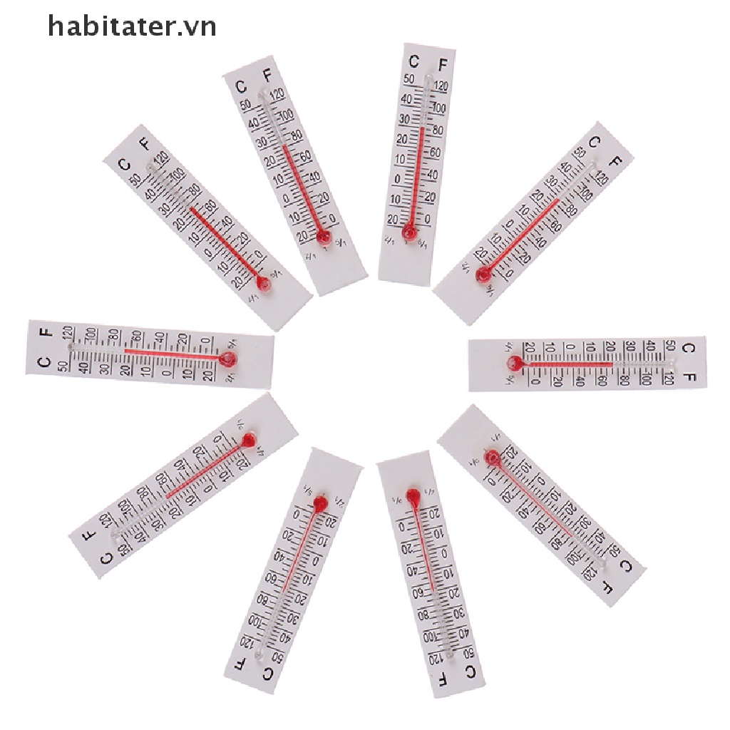 Set 10 Nhiệt Kế Giấy 5cmX1.1cm 20-50 Chuyên Dụng Cho Đo Nhiệt Độ Trong Nhà