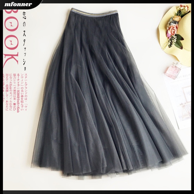 Chân Váy Tutu Lưng Cao Co Giãn Màu Trơn Mềm Mại Thoáng Khí Thoải Mái Cho Nữ