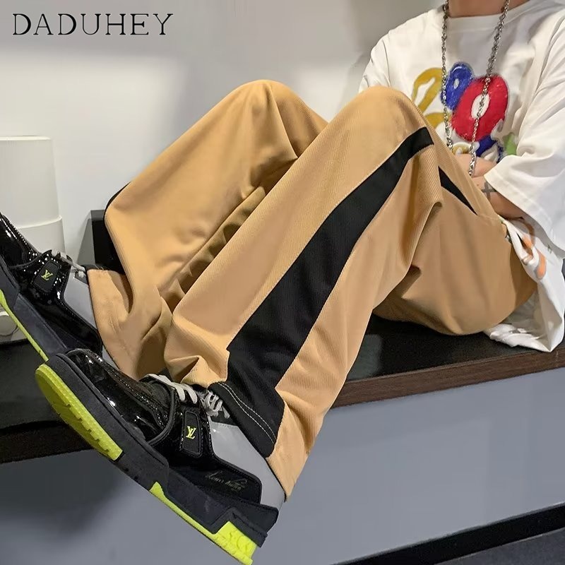 DaDuHey Men's Korean Style Trendy Loose Casual Pants 2023 New Summer Thin Draping Versatile Sports Pants Jogger Pants