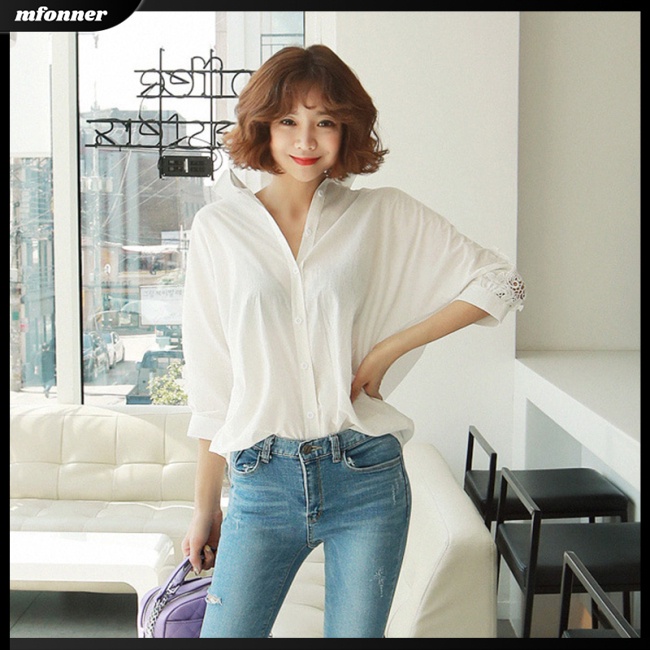 Áo Sơ Mi Phối Ren Hở Lưng Màu Trơn Quyến Rũ Dành Cho Nữ