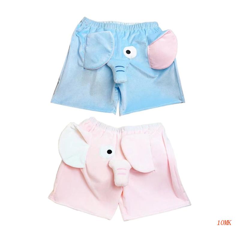 Quần Short Lông Nhung Hình Chú Voi 3D Dễ Thương Xinh Xắn