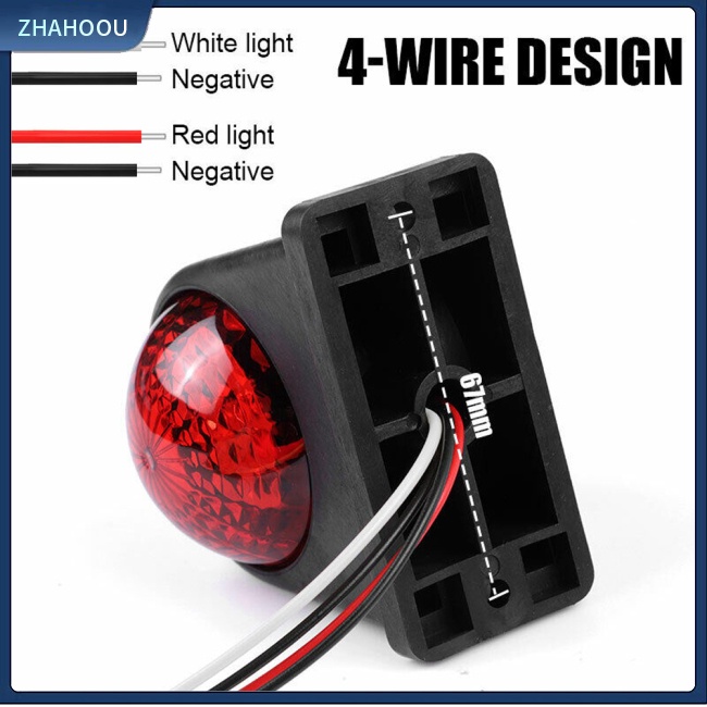 ☃Nhà Cửa☃ Bộ 2 Đèn Led Tín Hiệu Hai Mặt Ánh Sáng Trắng / Đỏ Cho Xe Tải