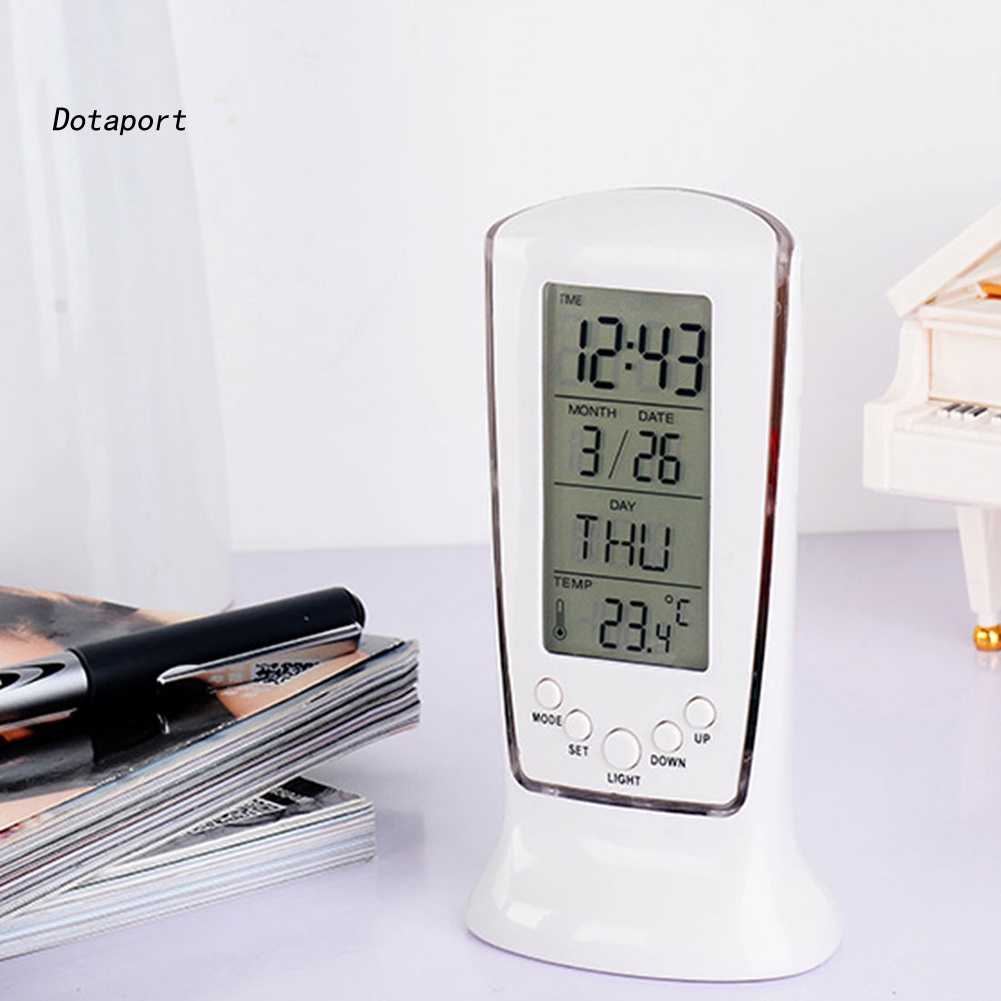 Đồng Hồ Báo Thức Điện Tử Màn Hình LCD Mini Không Ồn