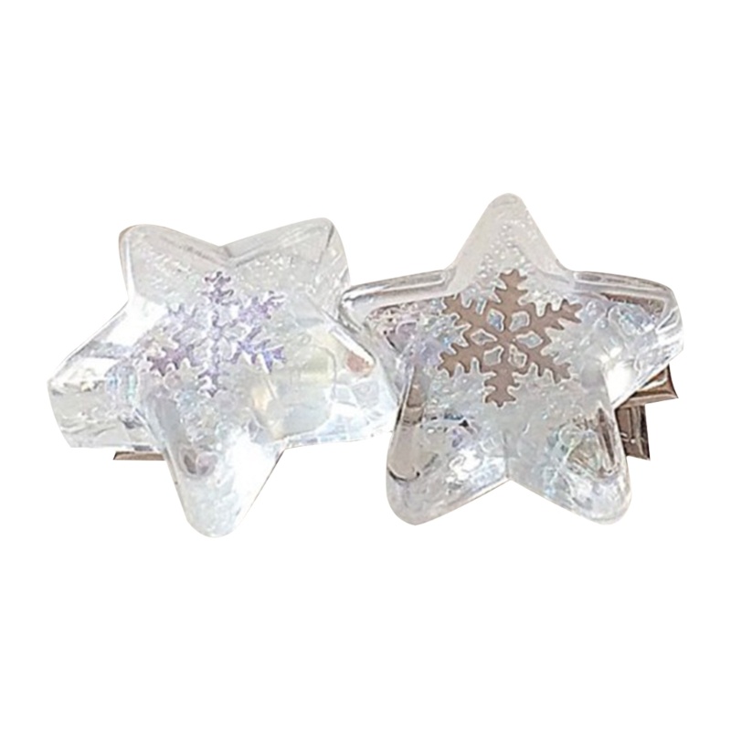 Kẹp Tóc Nhỏ Y2K Bằng Kim Loại Trang Trí Hình Hai Ngôi Sao Cho Nữ