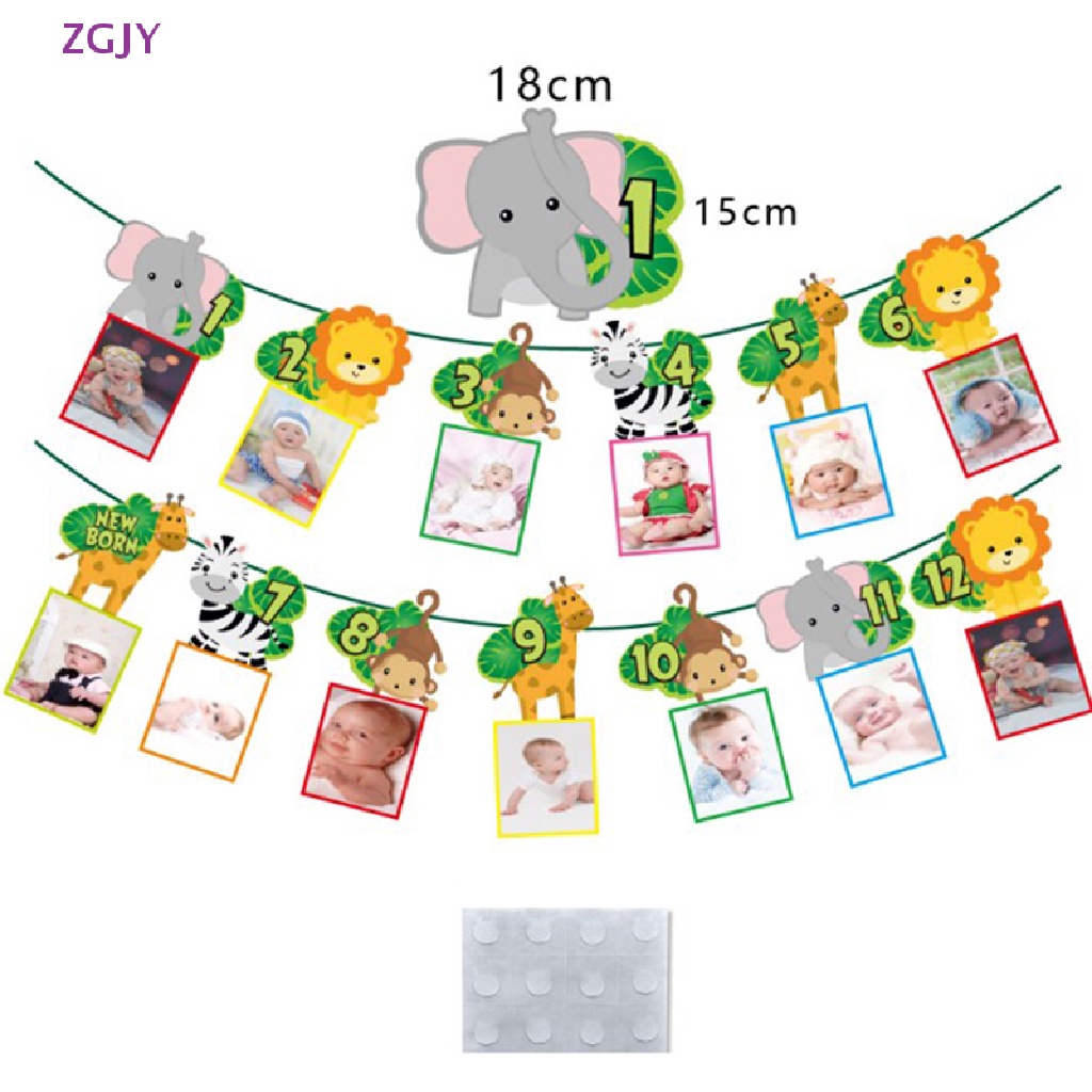 Dây Treo Trang Trí Sinh Nhật 1 Tuổi Hình Động Vật Mới