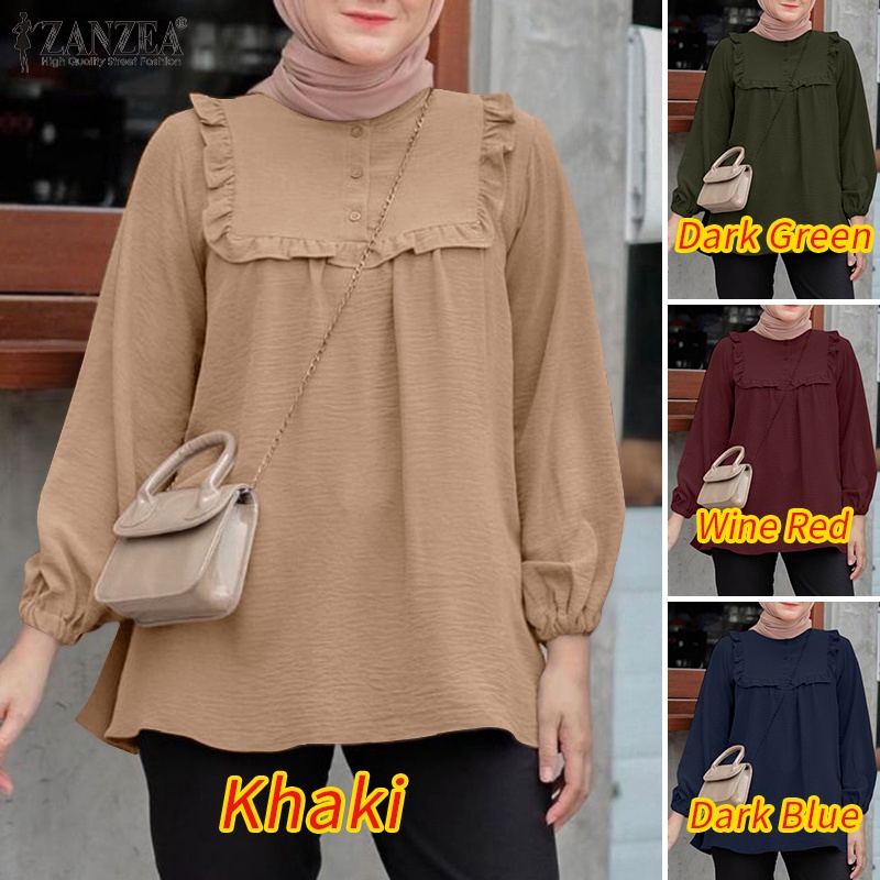 Zanzea Áo Nữ Tay Dài Phối Ren Thời Trang