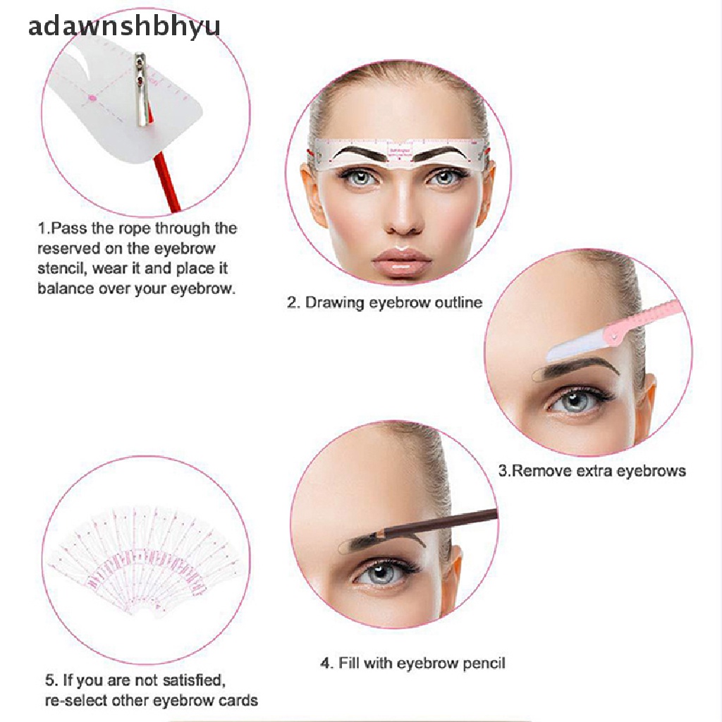 Set 6 Khuôn Vẽ Lông Mày Tái Sử Dụng Tiện Lợi adawnshbhyu