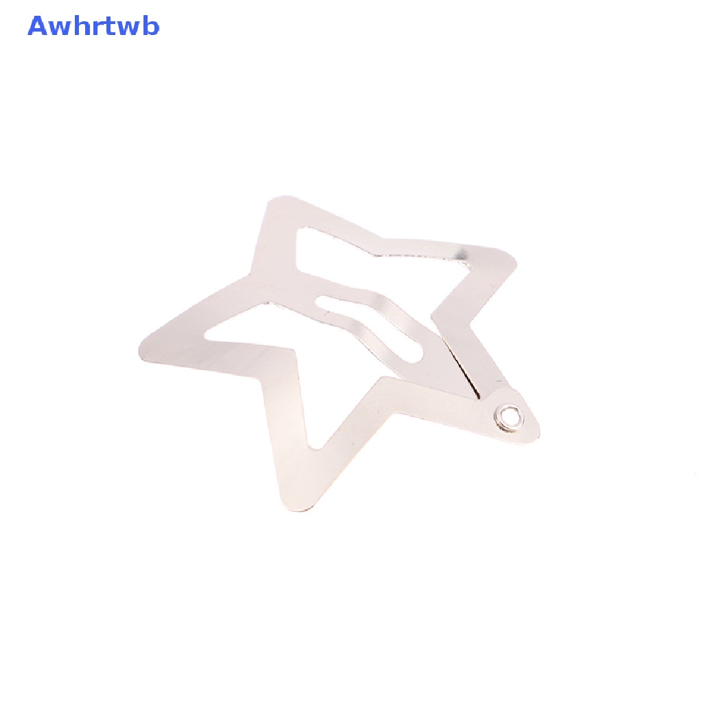 Set 4 Kẹp Tóc Hình Ngôi Sao Màu Bạc Phong Cách Tối Giản Cho Nữ Mới