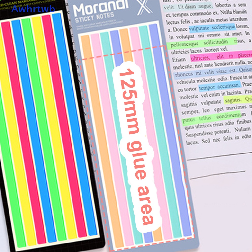 Awhrtwb Nhãn Dán Ghi Chú Màu Macaron Trong Suốt Dạ Quang Cho Văn Phòng Trường Học Mới