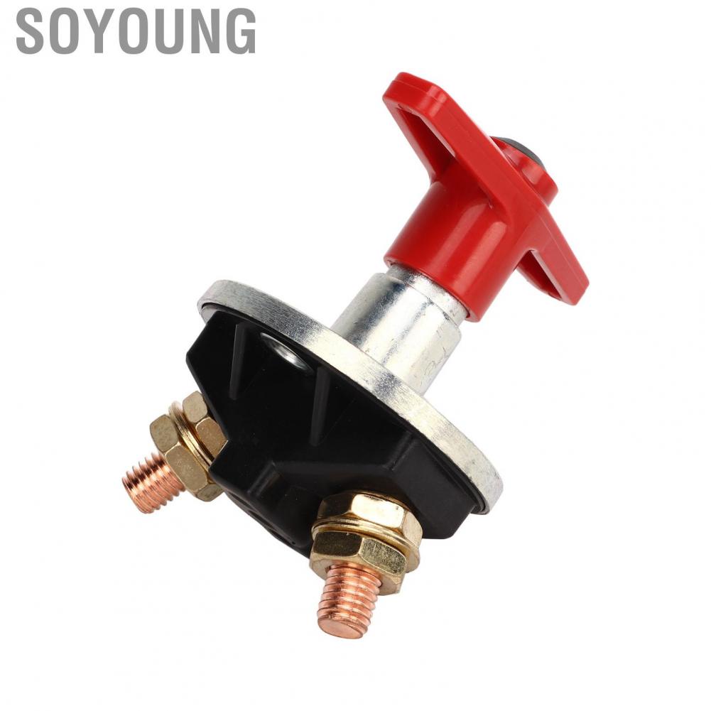 Soyoung Battery Power Off Switch Sturdy Structure 300A 1000A Quick Cut Master Disconnect Isolator 12V To 60V with 50cm Red