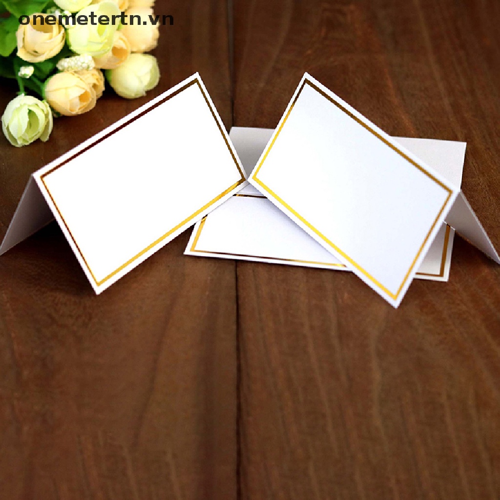Set 50 Tấm Thẻ Tên Bằng Đồng Trắng Dùng Để Trang Trí Tiệc Cưới
