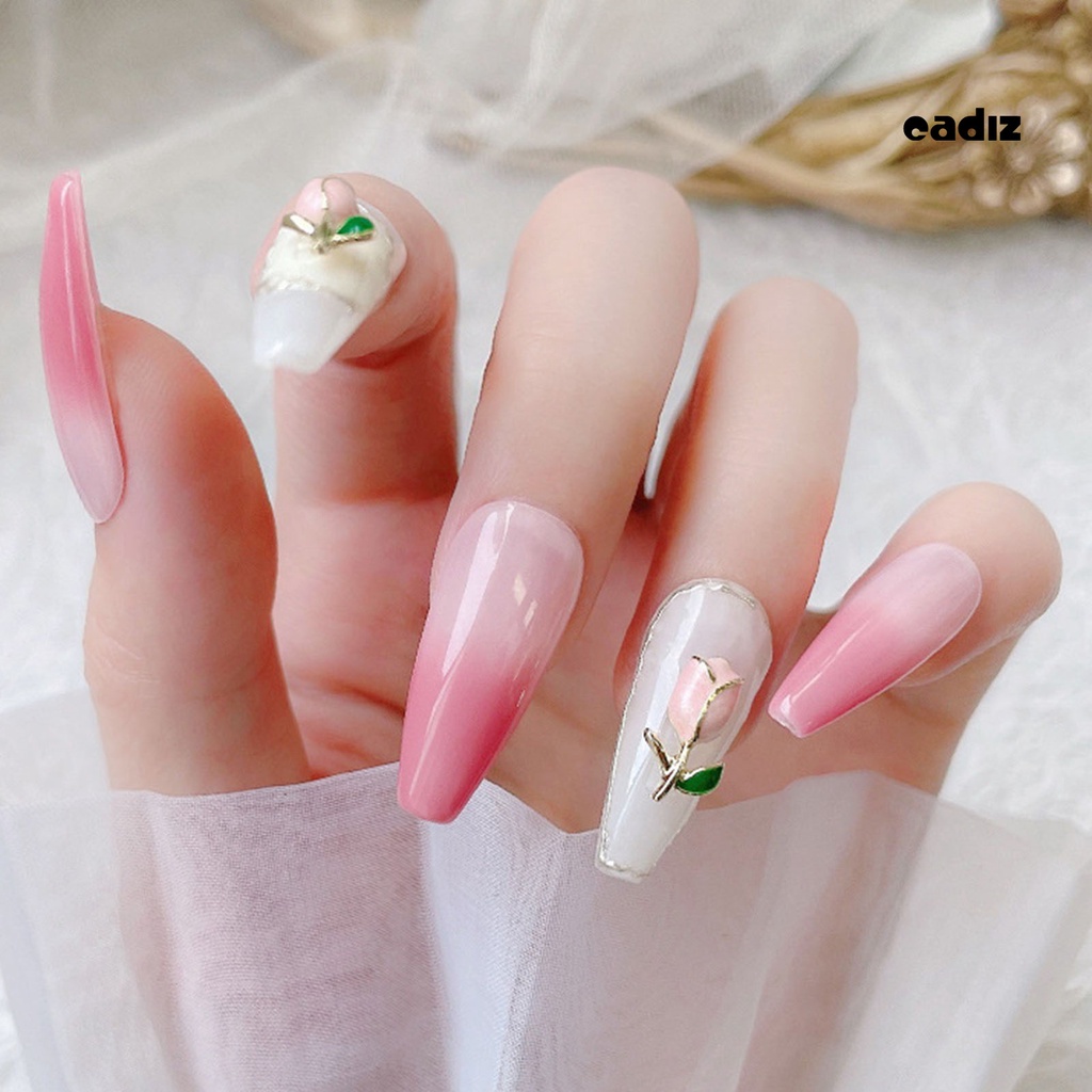 Set 10 Phụ Kiện Trang Trí Móng Tay Nghệ Thuật Hình Hoa Tulip Ba Chiều Không Phai Màu Có Thể Tháo Rời