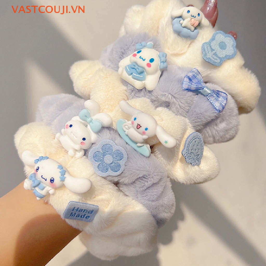 Vastji Dây Buộc Tóc Hình Chú Chó Tai To Nhồi Bông Mềm Mại Thời Trang Mùa Đông Cho Nữ