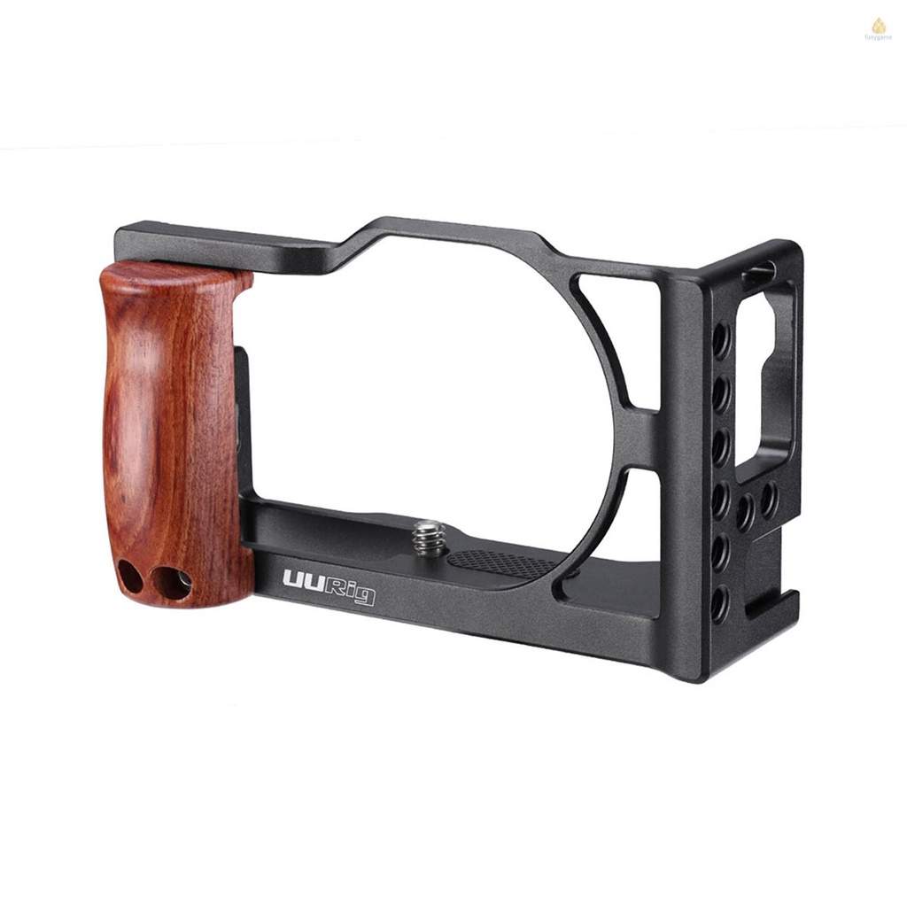 Khung Máy Ảnh Bằng Hợp Kim Nhôm Với Tay Cầm Bằng Gỗ Cho Video Vlog G7X Mark III