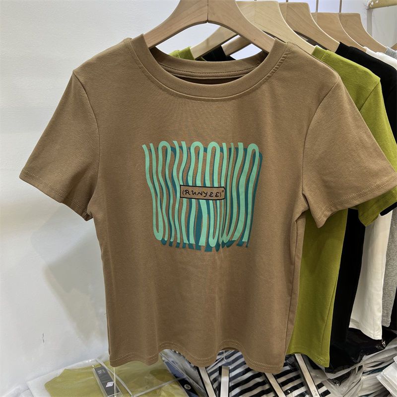 Áo Thun Cotton Ngắn Tay In Họa Tiết Thời Trang Mùa Hè Dành Cho Nữ