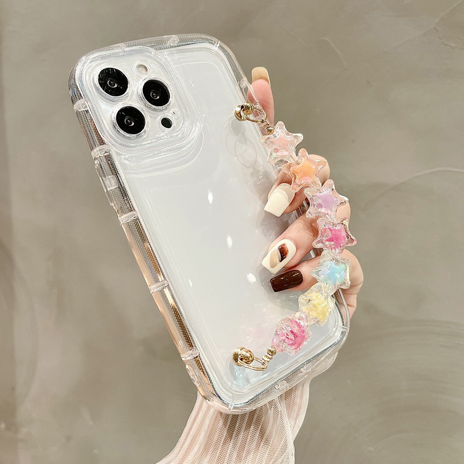 Ốp Điện Thoại TPU Mềm Chống Sốc Màu Laser Có Dây Đeo Cho Samsung Galaxy S23 S22 S21 Ultra Plus A20 A30 A10 A10s