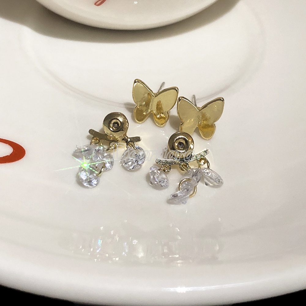 Đôi Khuyên Tai Hình Bướm Đính Đá Zircon Thời Trang Dành Cho Nữ