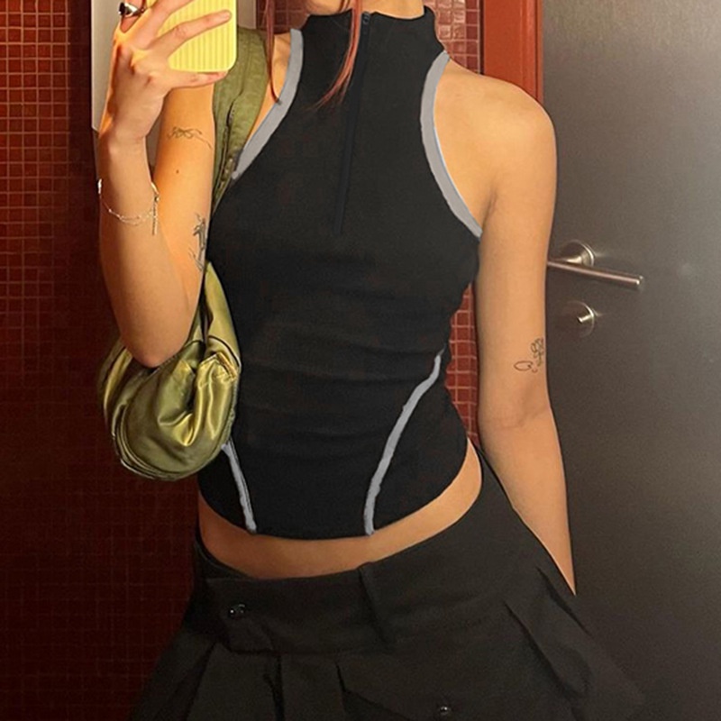 Vesglory Áo Sát Nách Eo Co Giãn Có Khóa Kéo Thời Trang 2023 Cho Nữ