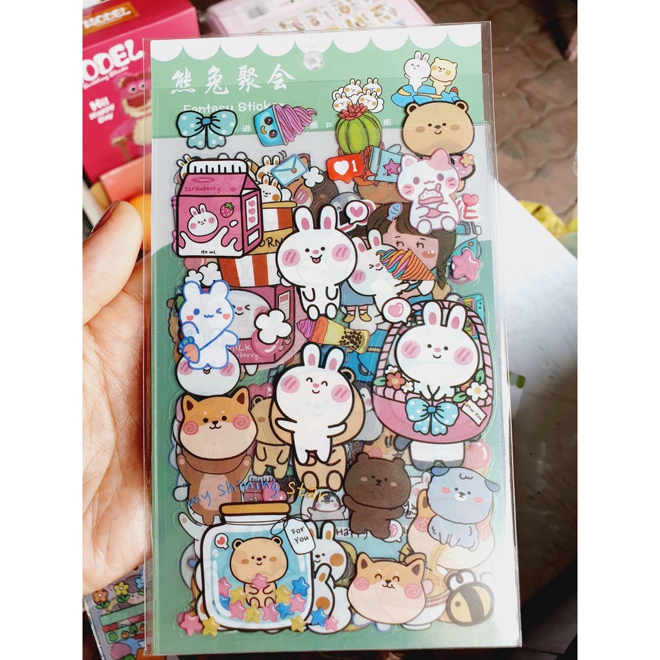 Hình Dán Set 6 Tấm Sticker Dán Trang Trí Đáng Yêu Cho Bé DCTE