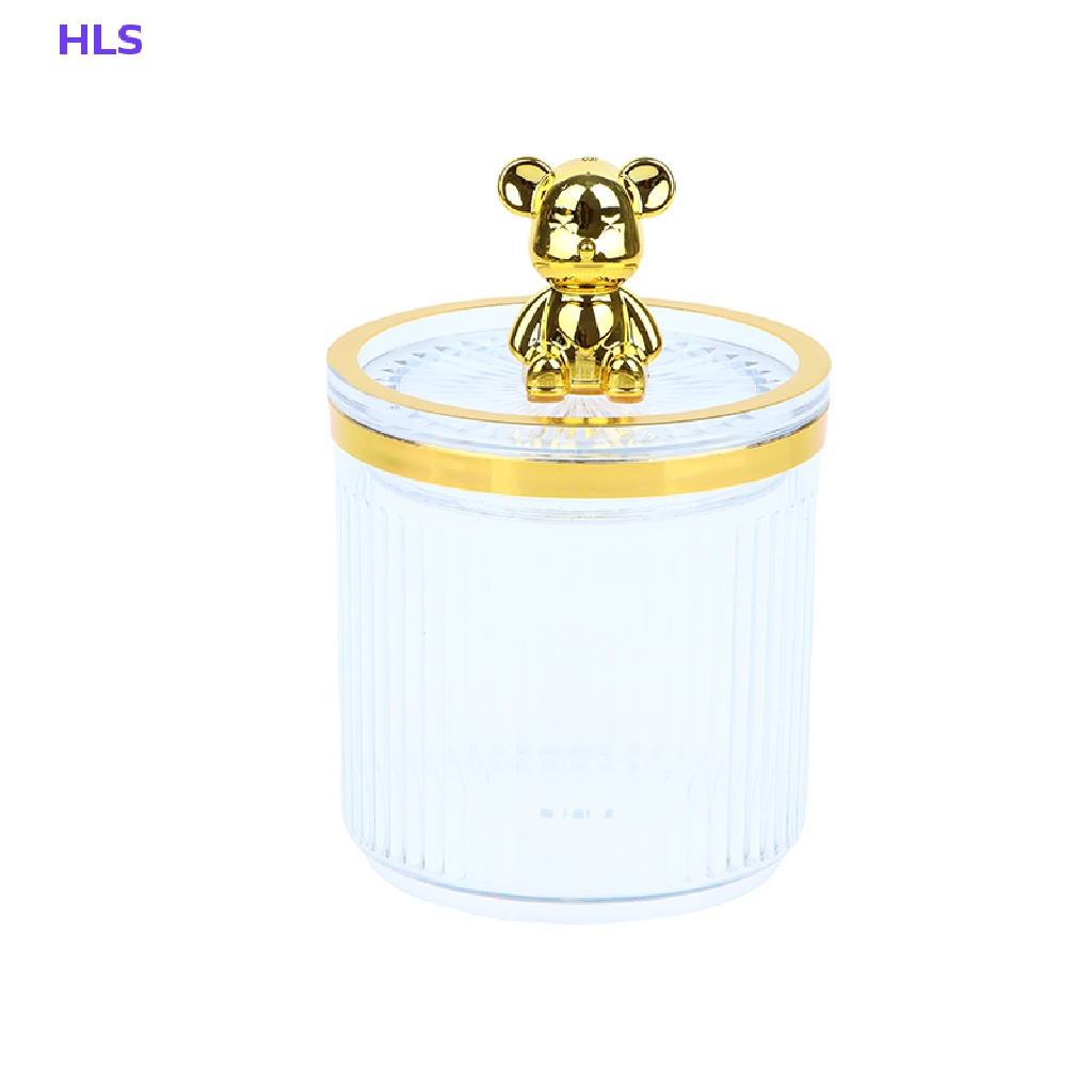 [HLS] Hộp Đựng Bông Tẩy Trang Bằng Acrylic Trong Suốt Hình Gấu Dễ Thương