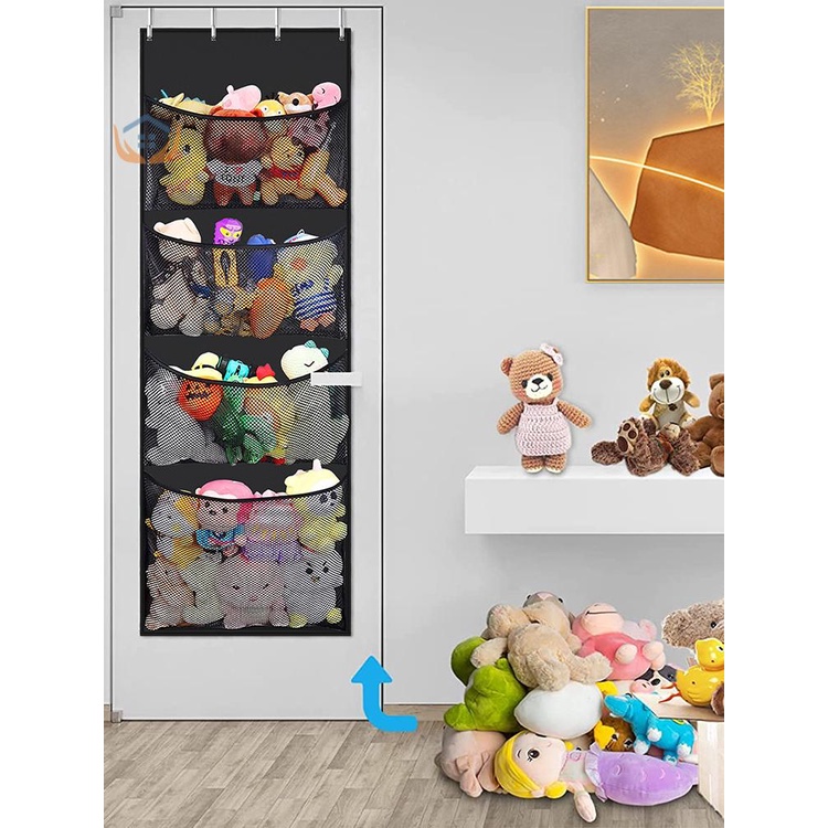 Túi Đựng Đồ Chơi Nhồi Bông Hình Động Vật Treo Cửa Ra Vào Với 4 Túi Lớn Cho Bé shoptkc4148