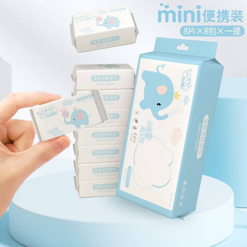 Set 8 gói  Khăn Ướt Mini Bỏ Túi Du Lịch Tiện Lợi