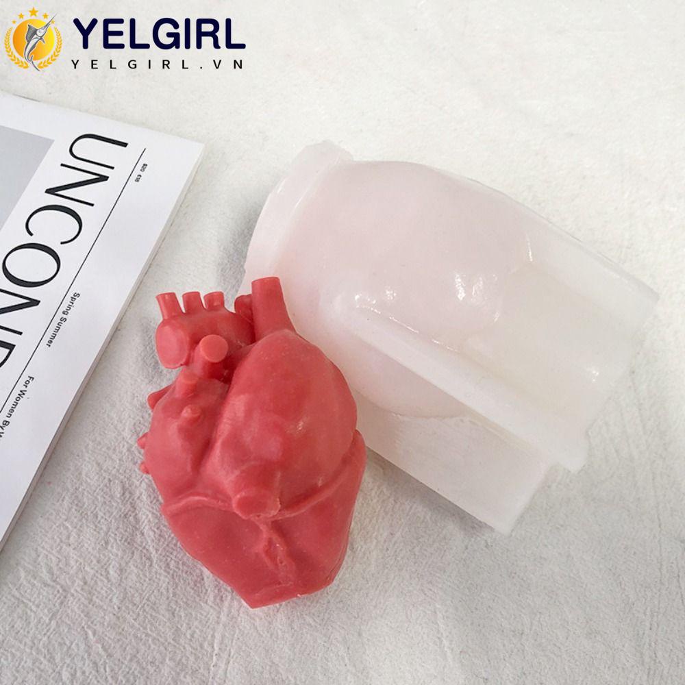 Khuôn Silicone Làm Nến Đất Sét Thủ Công Hình Trái Tim Người