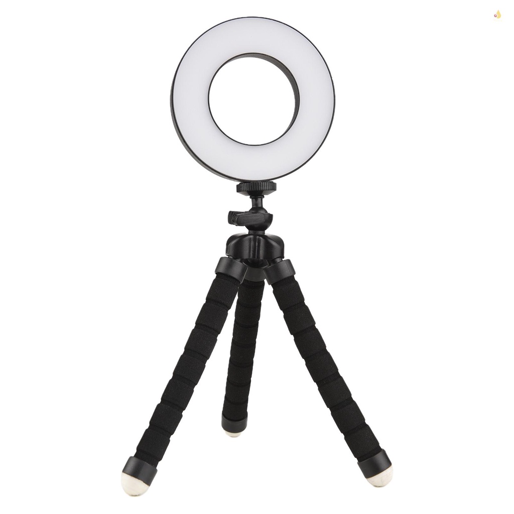 Vòng Đèn Led 3 Màu 9CM / 3.5IN Gắn Laptop Có Chân Tripod 3200K 6000K 10 Có Thể Điều Chỉnh Độ Sáng