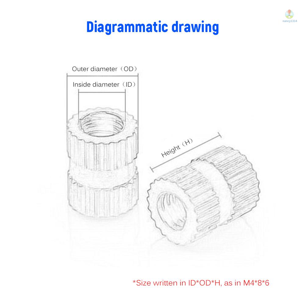 Bộ 330 Đai Ốc Tròn Bằng Đồng Thau M2 / M3 / M4 / M5 Kèm Hộp Đựng Tiện Dụng