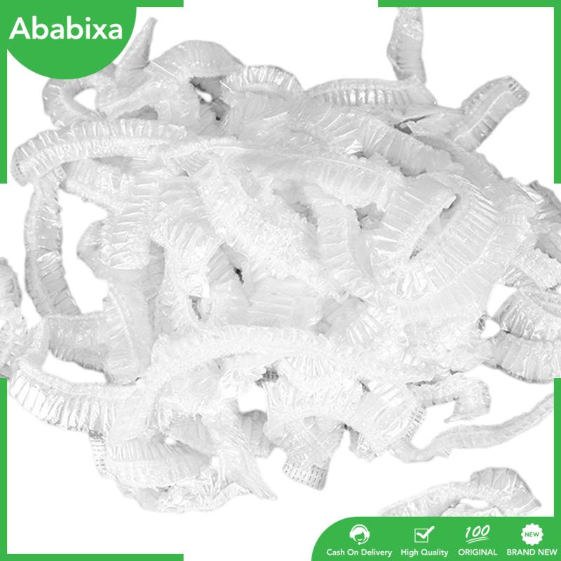 Set 100 Mũ Tắm Trùm Đầu Màu Trắng Trơn Kích Thước Lớn Chống Nước Dùng Một Lần Cho Nam Nữ