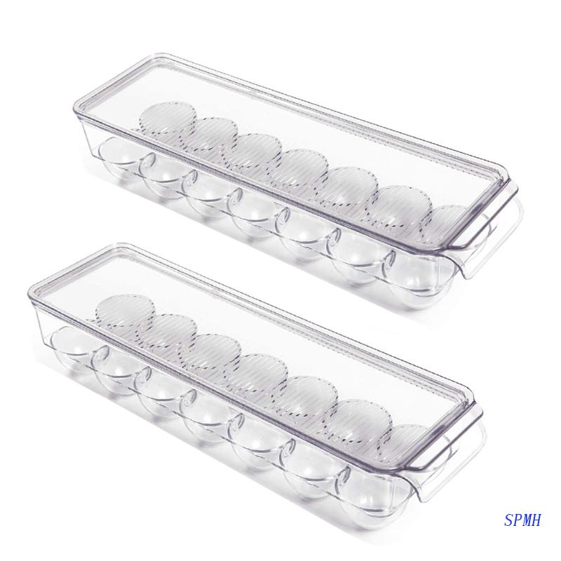 Bộ 2 Giá Đỡ Trứng Trong Suốt 14 Ngăn Tiện Dụng