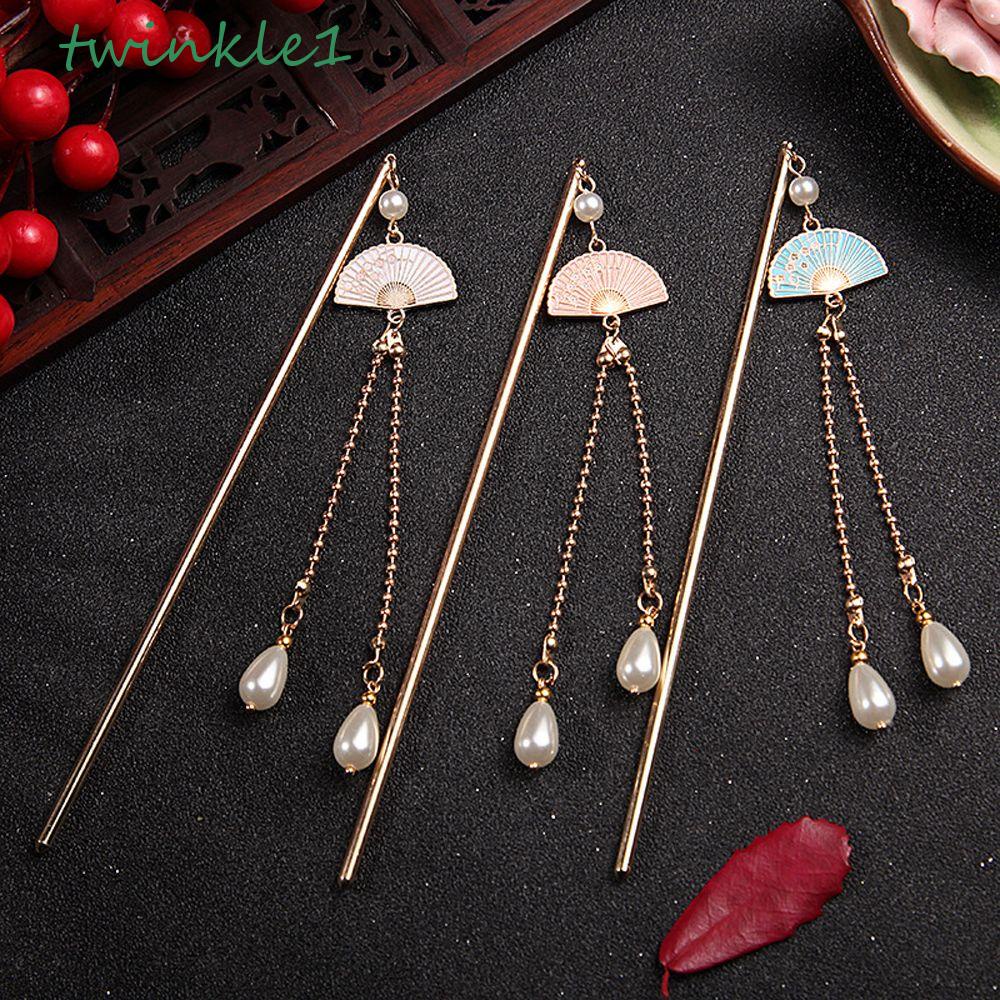 Trâm Cài Tóc Bằng Hợp Kim Hình Quạt Phong Cách Vintage Thanh Lịch Cho Nữ