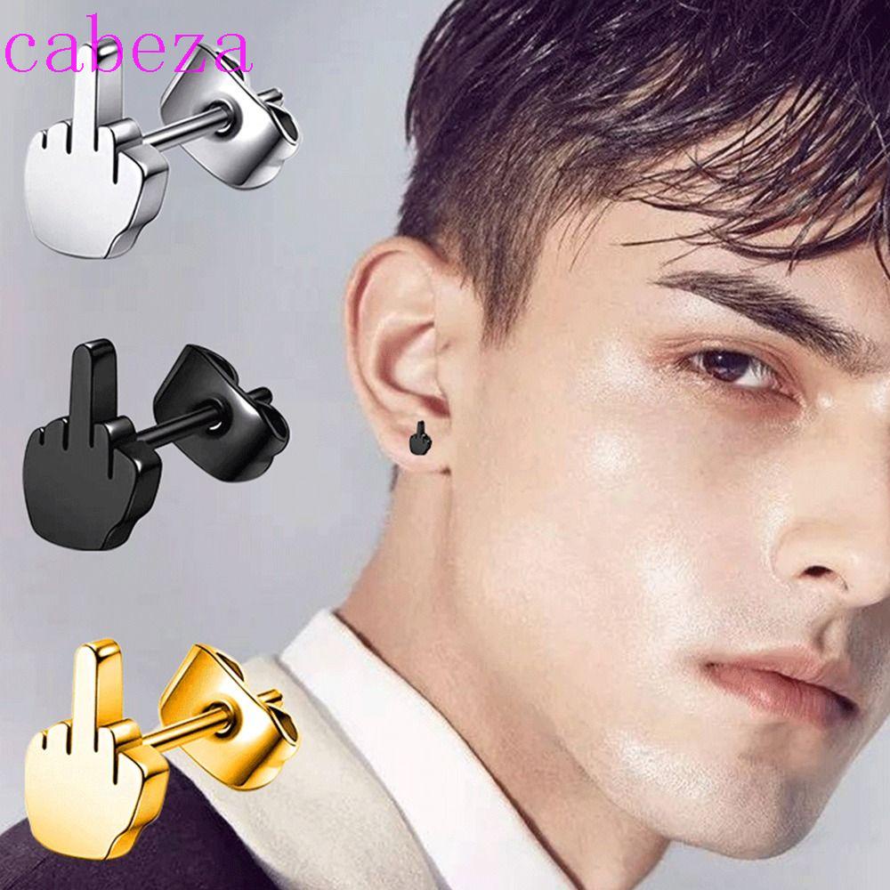 Khuyên Tai Hình Ngón Giữa Phong Cách Punk Đường Phố Sáng Tạo|Phụ Kiện Bảng Điều Khiển Dành Cho Nam Giới