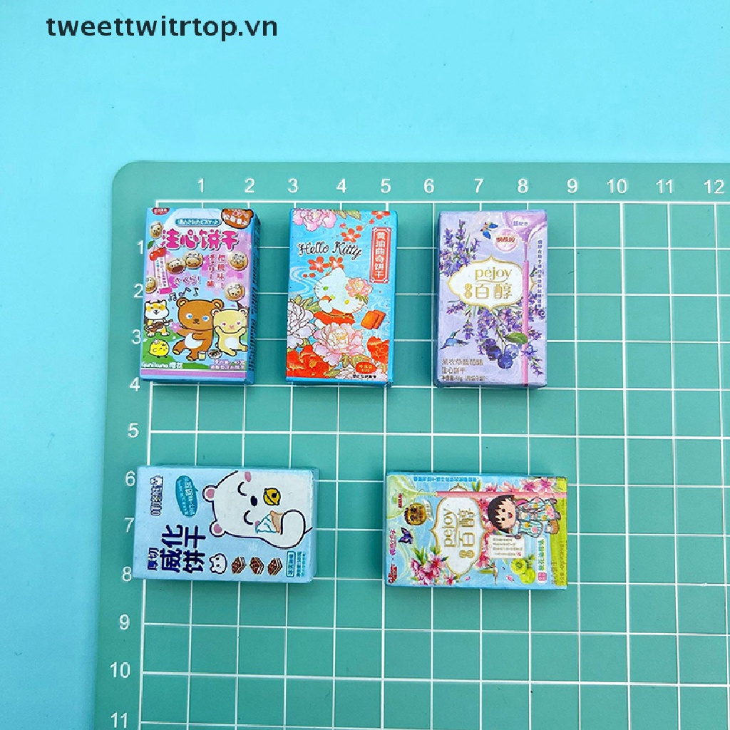 Set 10 Hộp Đựng Kem / Thức Ăn Vặt Mini Tỉ Lệ 1 / 12 Trang Trí Nhà Búp Bê