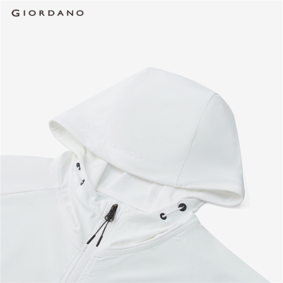 Áo dệt kim GIORDANO 01073091 có mũ trùm đầu chống nắng co giãn thời trang dành cho nam