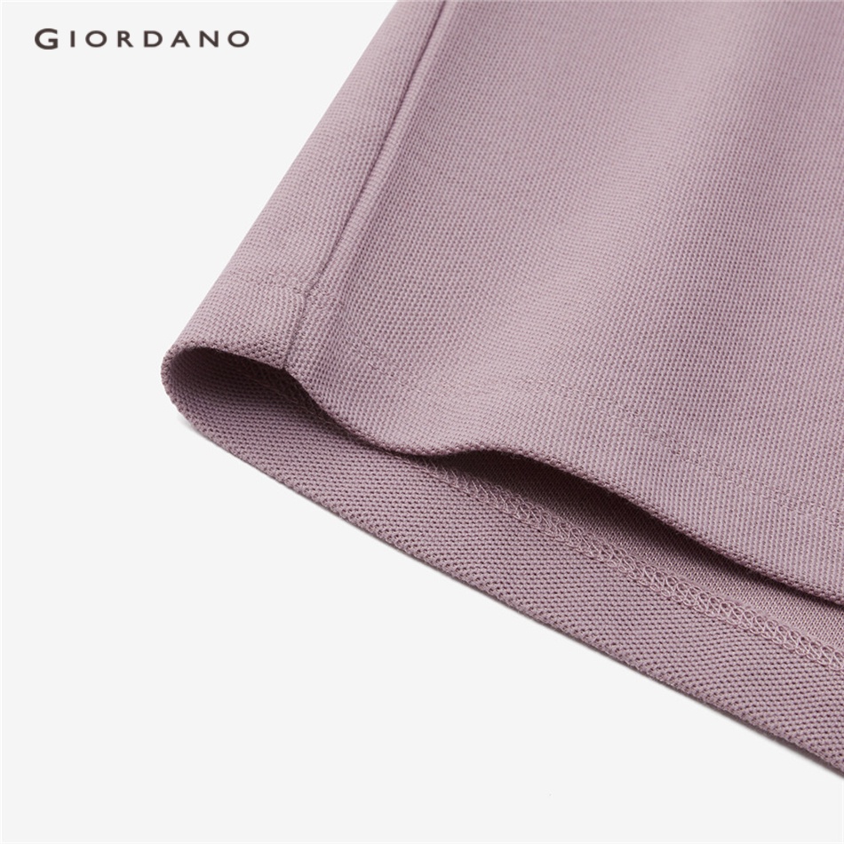 Áo thun polo GIORDANO 13313304 vải thoáng mát công nghệ mới tông màu cổ điển thời trang cho nữ