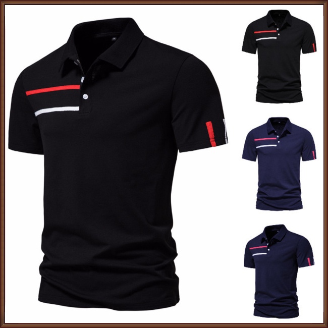 Áo Thun Tay Ngắn Cổ Bẻ Thoáng Khí Thời Trang Mùa Hè Cho Nam