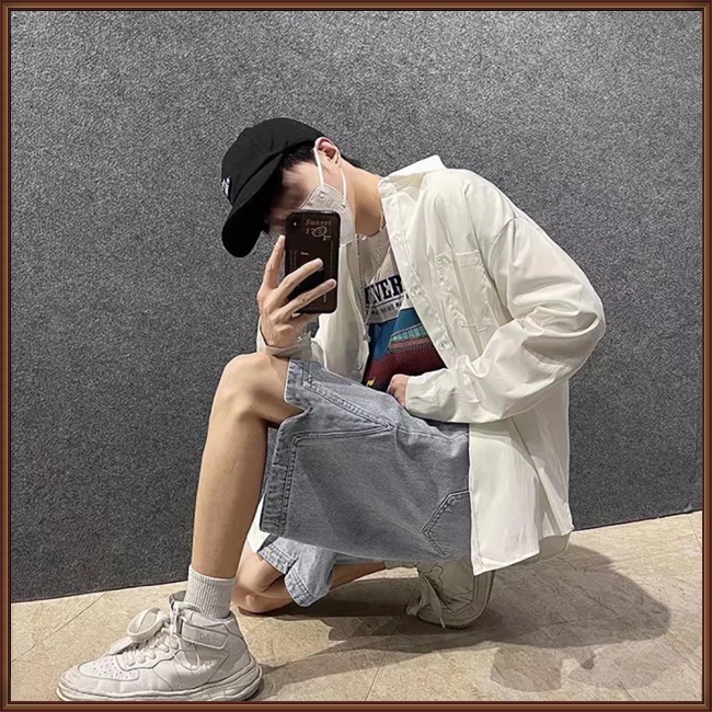 Quần Short Denim Lưng Thun Siêu Nhẹ Dáng Rộng Nhanh Khô Thời Trang Mùa Hè Cho Nam