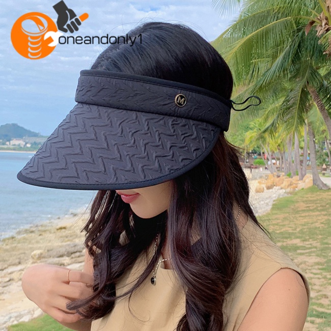 Mũ Chống Nắng Vành Rộng Hở Chóp Thời Trang Đi Biển Mùa Hè Cho Nữ