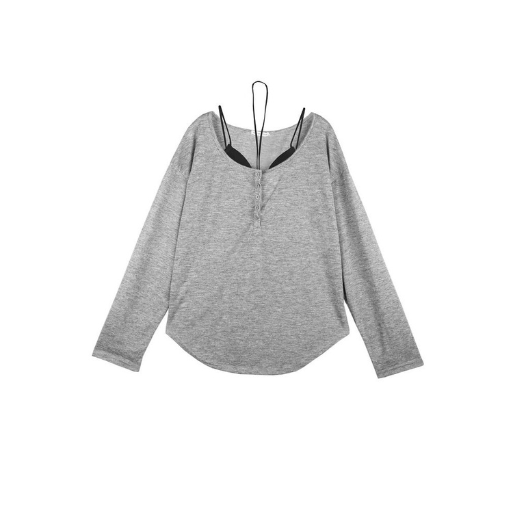 Áo Thun Tay Dài Cổ Tròn Dáng Rộng Thời Trang Mùa Hè Phong Cách Hàn Quốc Cho Nữ