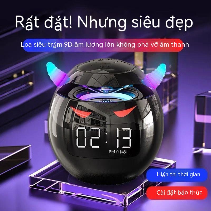 Loa Bluetooth không dây đa năng đồng điện tử đồng hồ báo thức mini ký túc xá sinh viên máy tính để bàn loa siêu trầm