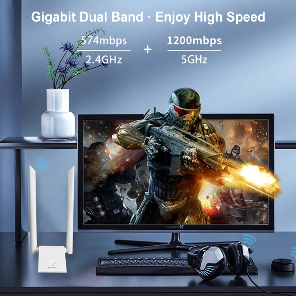 Usb Thu Sóng WiFi 6 Băng Tần Kép 3.0 1800Mbps Thẻ