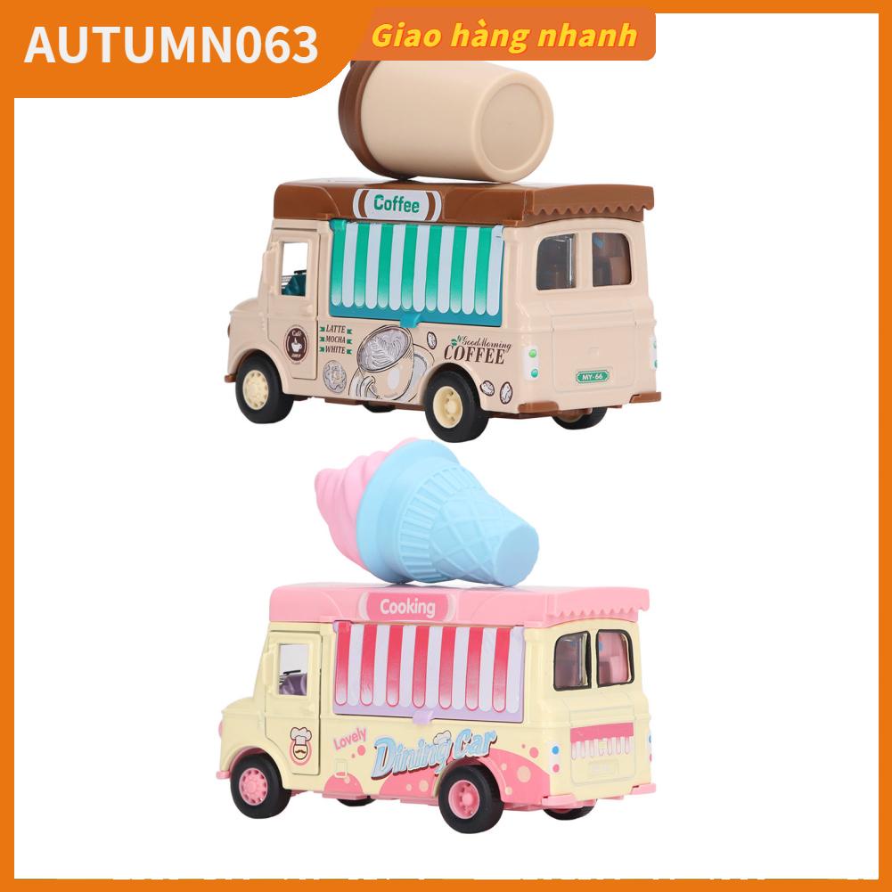 Autumn063 1:36 Cảm Ứng Từ Hợp Kim Đúc Thức Ăn Xe Tải Kid Nhạc Nhẹ Kéo Sau Giả Vờ Chơi Đồ