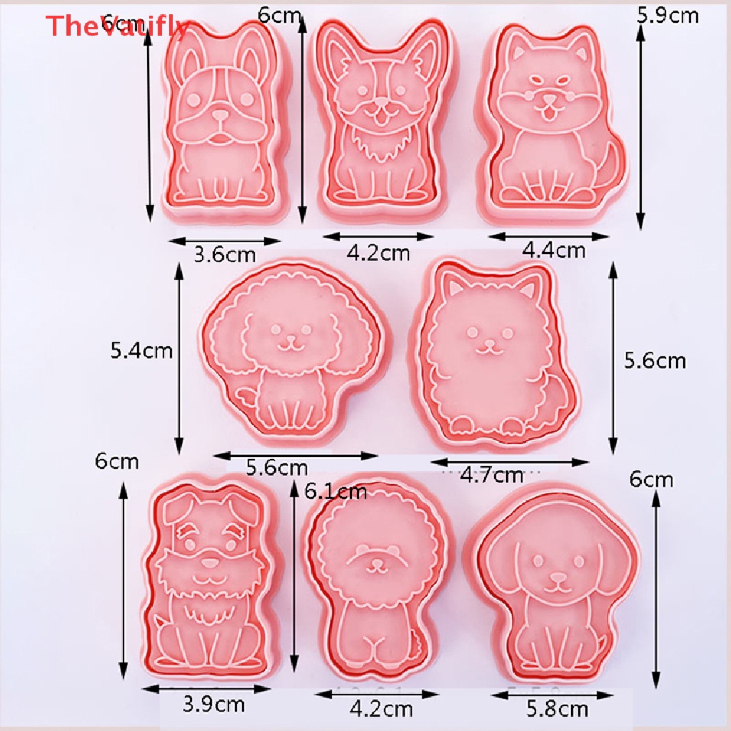 Bộ 8 Khuôn Làm Bánh Quy Hình Chú Chó 3D DIY