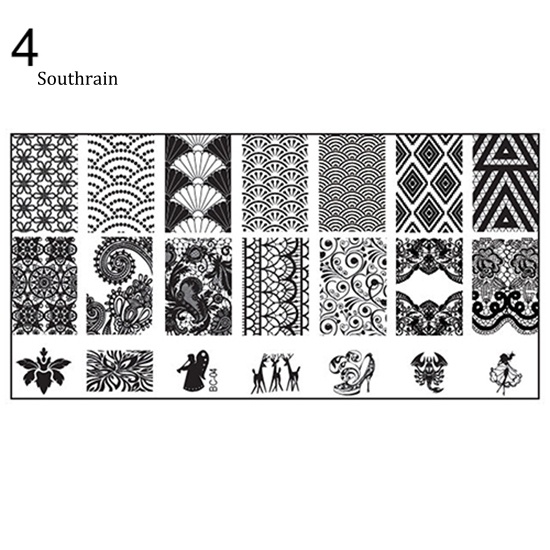 Set 10 Tấm Khuôn Trang Trí Móng Tay Nghệ Thuật DIY